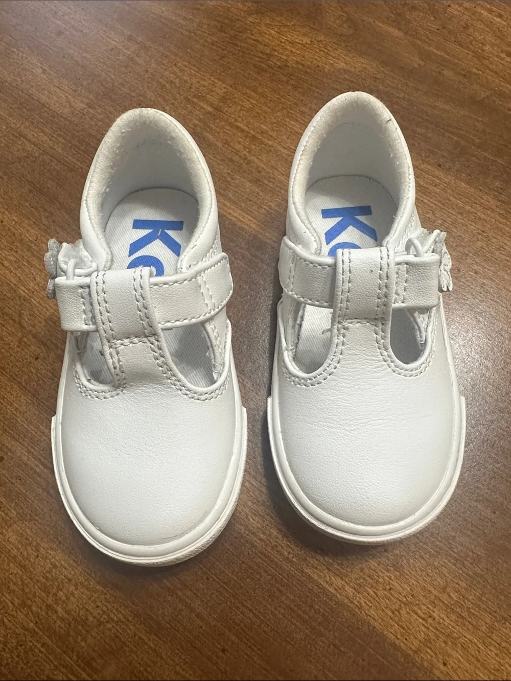 Kids White Leather Mary Jane Shoes